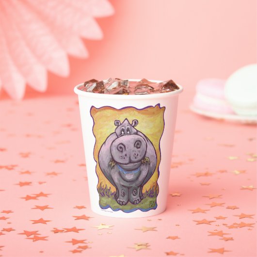 Hippo komen en gaan feest papieren bekers (Insitu)