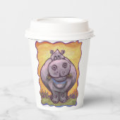 Hippo komen en gaan feest papieren bekers (Voorkant)