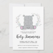 Hippo Love Baby shower Invitation Kaart (Voorkant)