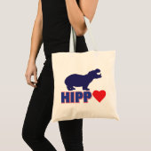 HIPPO-LOVE-Heart Tote Bag (Voorkant (product))