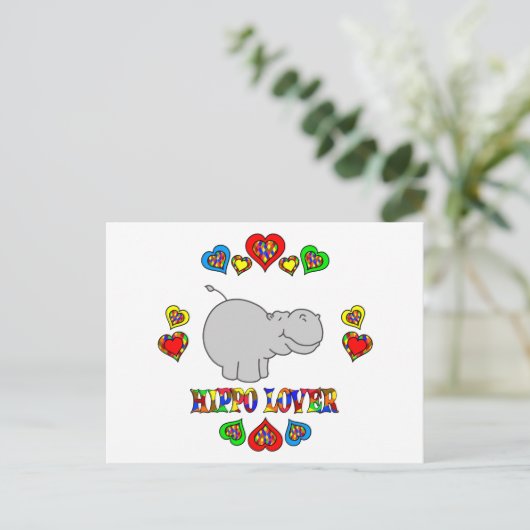 Hippo Lover Briefkaart (Staand voorkant)