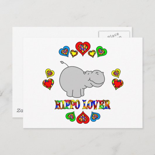 Hippo Lover Briefkaart (Voorkant / Achterkant)