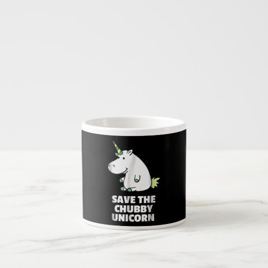 Hippo Lover Gift| Chubby Unicorn Hippo| Cute Hippo Espresso Kop (Voorkant)