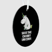 Hippo Lover Gift| Chubby Unicorn Hippo| Cute Hippo Ornament (voorkant)