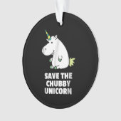 Hippo Lover Gift| Chubby Unicorn Hippo| Cute Hippo Ornament (voorkant)
