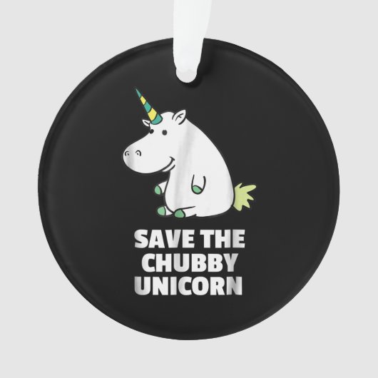 Hippo Lover Gift| Chubby Unicorn Hippo| Cute Hippo Ornament (voorkant)