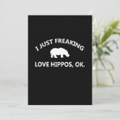 Hippo Lover Gift| Ik ben gewoon dol op hippo oké Bedankkaart (Staand voorkant)