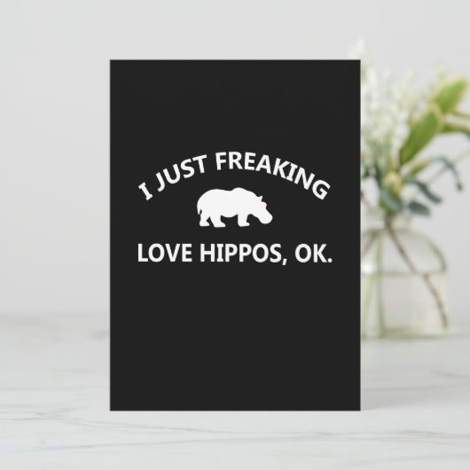 Hippo Lover Gift| Ik ben gewoon dol op hippo oké Bedankkaart (Staand voorkant)