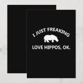 Hippo Lover Gift| Ik ben gewoon dol op hippo oké Bedankkaart (Voorkant / Achterkant)
