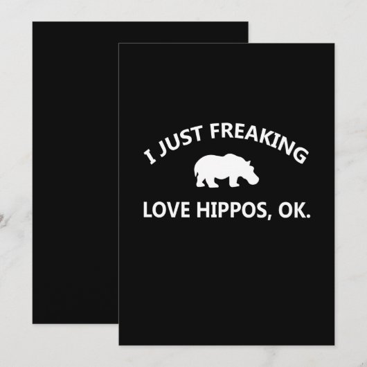 Hippo Lover Gift| Ik ben gewoon dol op hippo oké Bedankkaart (Voorkant / Achterkant)