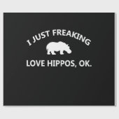 Hippo Lover Gift| Ik ben gewoon dol op hippo oké Cadeaupapier (Vlak)
