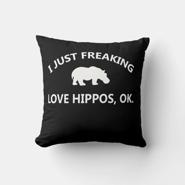 Hippo Lover Gift| Ik ben gewoon dol op hippo oké Kussen (Voorkant)