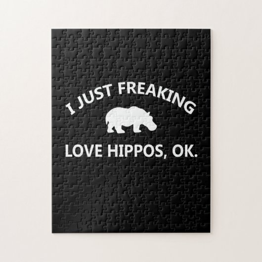 Hippo Lover Gift| Ik ben gewoon dol op hippo oké Legpuzzel (Verticaal)