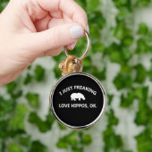 Hippo Lover Gift| Ik ben gewoon dol op hippo oké Sleutelhanger (Hand)