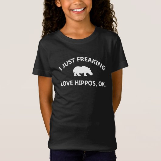 Hippo Lover Gift| Ik ben gewoon dol op hippo oké T-shirt (Voorkant)