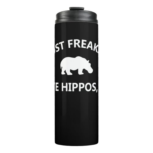 Hippo Lover Gift| Ik ben gewoon dol op hippo oké Thermosbeker (Voorkant)