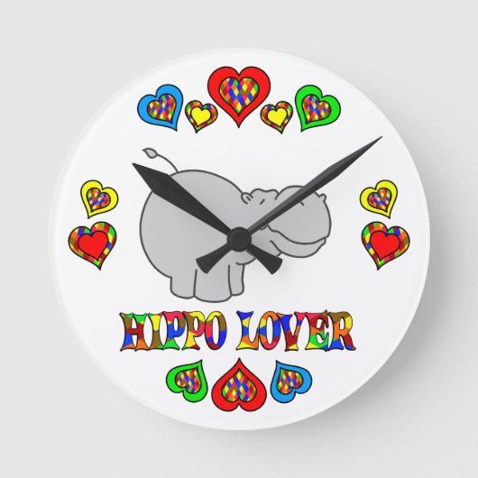Hippo Lover Ronde Klok (Voorkant)
