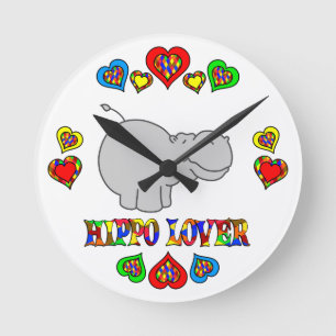 Hippo Lover Ronde Klok
