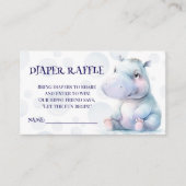 Hippo Luier Raffle Baby shower Informatiekaartje (Voorkant)