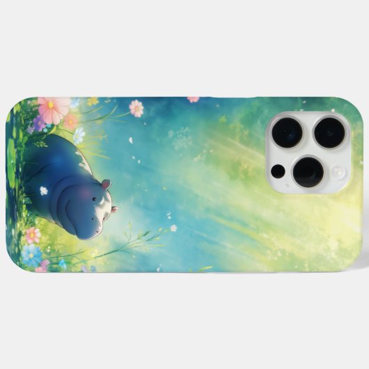 Hippo Magical Pond Meadow Case-Mate iPhone Case (Achterkant (horizontaal))