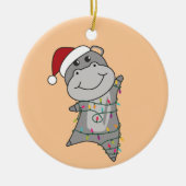 Hippo Merry Christmas Winter Animals Hippos Adult Keramisch Ornament (Voorkant)