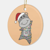 Hippo Merry Christmas Winter Animals Hippos Adult Keramisch Ornament (Links)