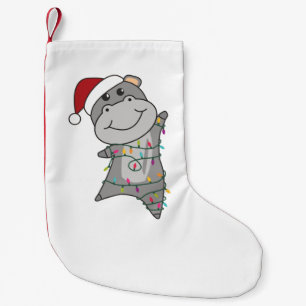Hippo Merry Christmas Winter Animals Hippos Adult Kleine Kerstsok