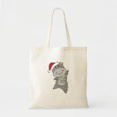 Hippo Merry Christmas Winter Animals Hippos Adult Tote Bag (Voorkant)