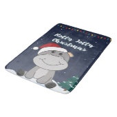 Hippo Merry Winter Animals Hippos Bath M. Badmat (Gekanteld)