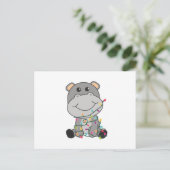 Hippo Merry Winter Animals Hippos Briefkaart (Staand voorkant)