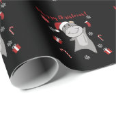 Hippo Merry Winter Animals Hippos Cadeaupapier (Rol Hoek)