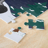 Hippo Merry Winter Animals Hippos Jigzaag Legpuzzel (Zijkant)