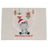 Hippo Merry Winter Animals Hippos Large  Groot Cadeauzakje (Voorkant)