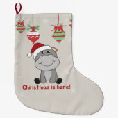 Hippo Merry Winter Animals Hippos Large Grote Kerstsok (Voorkant)
