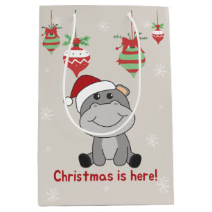 Hippo Merry Winter Animals Hippos Medium Cadeauzakje