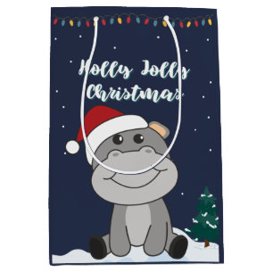 Hippo Merry Winter Animals Hippos Medium Cadeauzakje