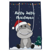 Hippo Merry Winter Animals Hippos Medium Cadeauzakje (Achterkant)