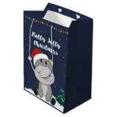 Hippo Merry Winter Animals Hippos Medium Cadeauzakje (Achterkant Gekanteld)