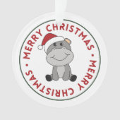 Hippo Merry Winter Animals Hippos Orname Ornament (voorkant)