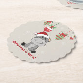 Hippo Merry Winter Animals Hippos Paper Kartonnen Onderzetters (Gekanteld)