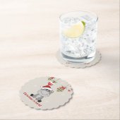 Hippo Merry Winter Animals Hippos Paper Kartonnen Onderzetters (Insitu)