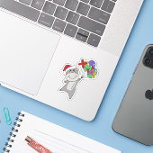 Hippo Merry Winter Animals Hippos Sticke Sticker (Laptop met iPhone)