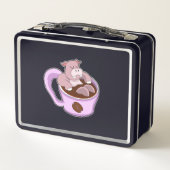 Hippo met beker koffie (Achterkant)