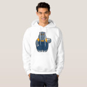 Hippo met beker koffie hoodie (Voorkant volledig)