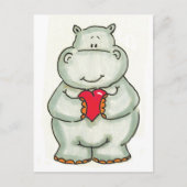 Hippo met hart briefkaart (Voorkant)
