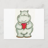 Hippo met hart briefkaart (Voorkant)