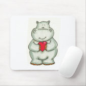 Hippo met hart muismat (Met muis)