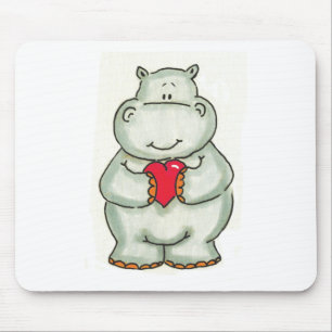 Hippo met hart muismat