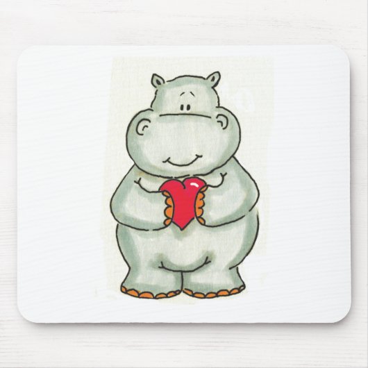 Hippo met hart muismat (Voorkant)