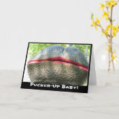 Hippo met het Wenskaart van de Lippenstift Kaart (Gele Bloem)